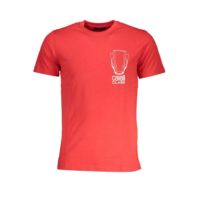 Cavalli Class Red Cotton T-Shirt - Hilstor