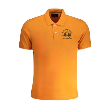 La Martina Orange Cotton Polo Shirt - Hilstor