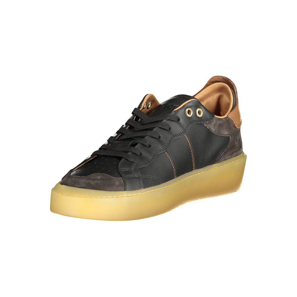 Blauer Black Leather Men Sneaker - Hilstor