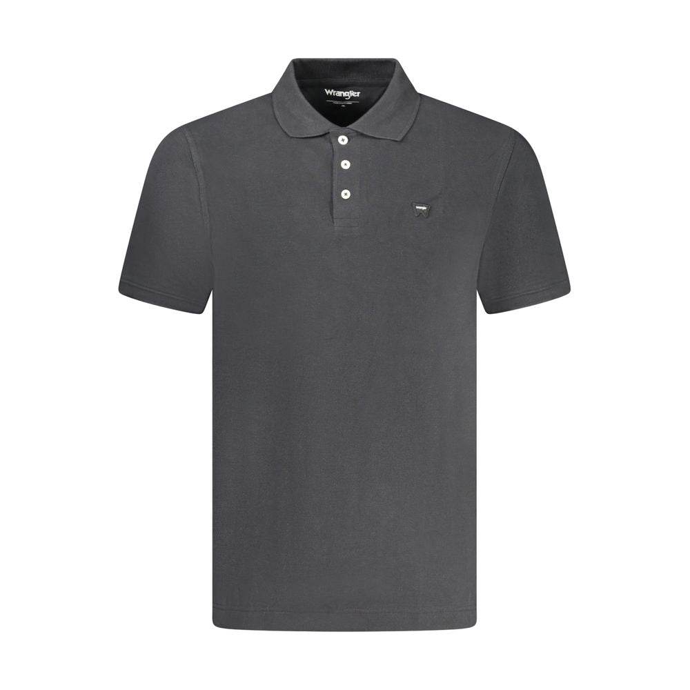 Wrangler Black Cotton Polo Shirt - Hilstor