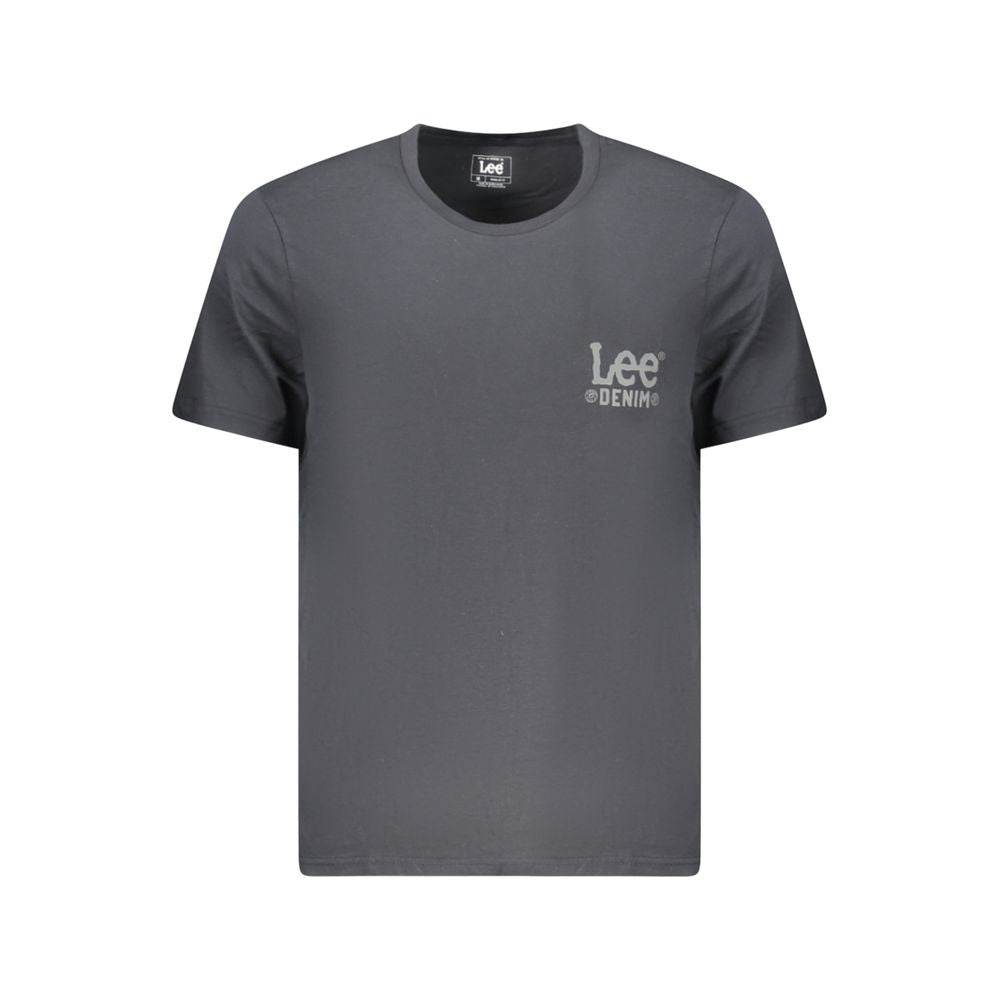 Lee Black Cotton Men T-Shirt - Hilstor