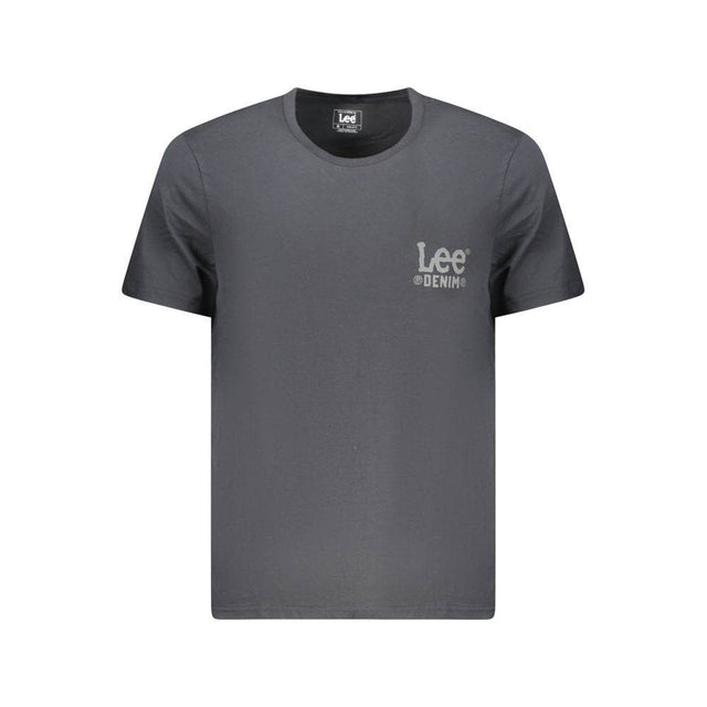 Lee Black Cotton Men T-Shirt - Hilstor