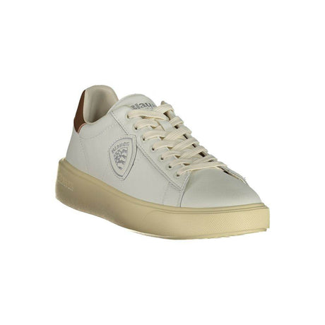 Blauer White Leather Men Sneaker - Hilstor
