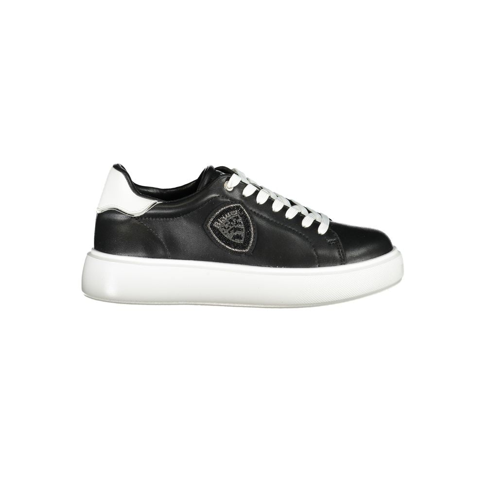Blauer sort læder sneaker til kvinder