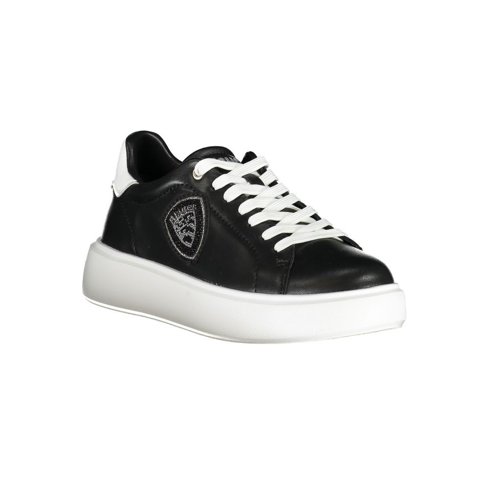 Blauer sort læder sneaker til kvinder