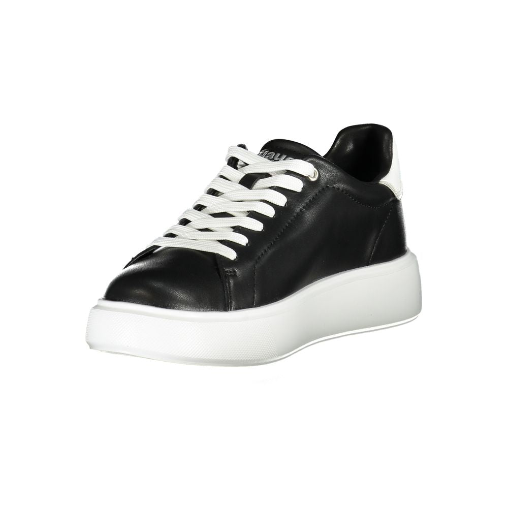 Blauer sort læder sneaker til kvinder
