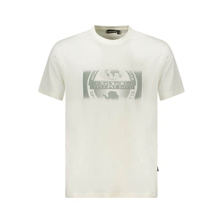 Napapijri White Cotton Men T-Shirt - Hilstor