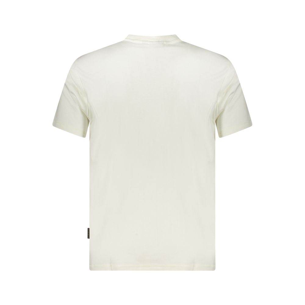 Napapijri White Cotton Men T-Shirt - Hilstor