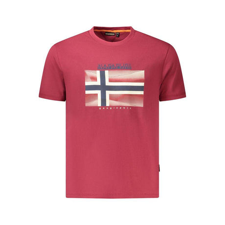 Napapijri Red Cotton Men T-Shirt - Hilstor