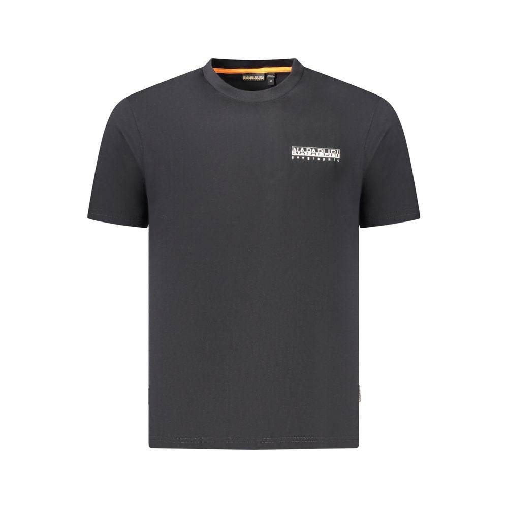 Napapijri Black Cotton Men T-Shirt - Hilstor