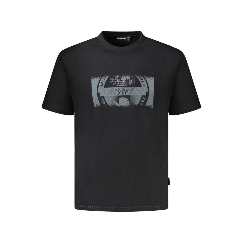Napapijri Black Cotton Men T-Shirt - Hilstor