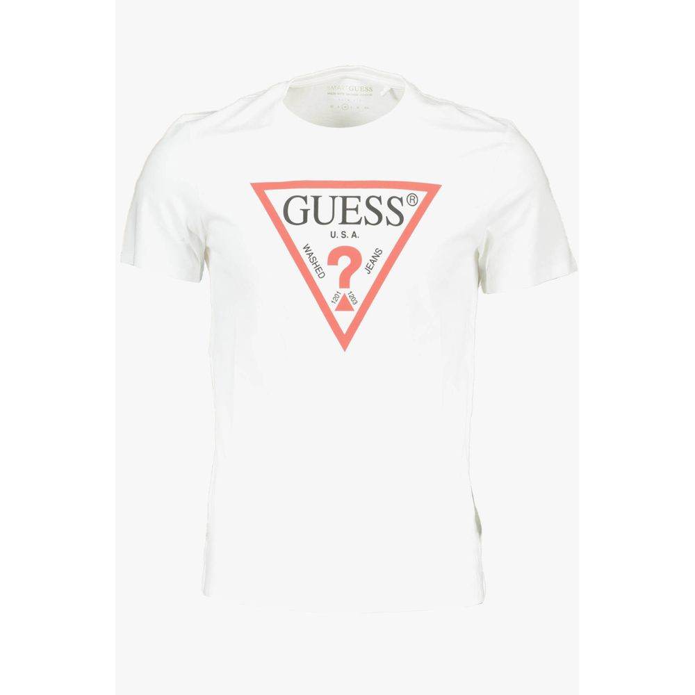 Guess Jeans White Cotton Men T-Shirt - Hilstor