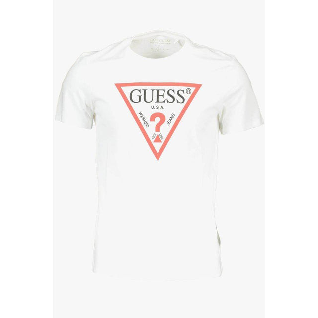 Guess Jeans White Cotton Men T-Shirt - Hilstor