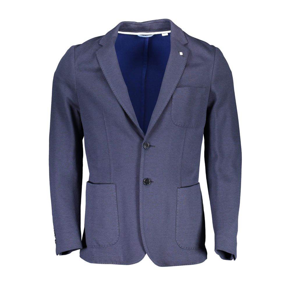 Gant Blue Cotton Men Jacket - Hilstor