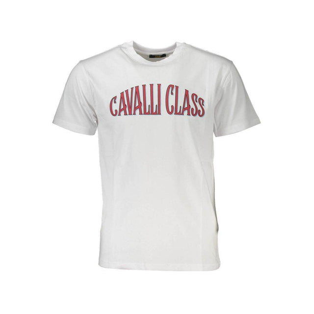Cavalli Class White Cotton Men T-Shirt - Hilstor
