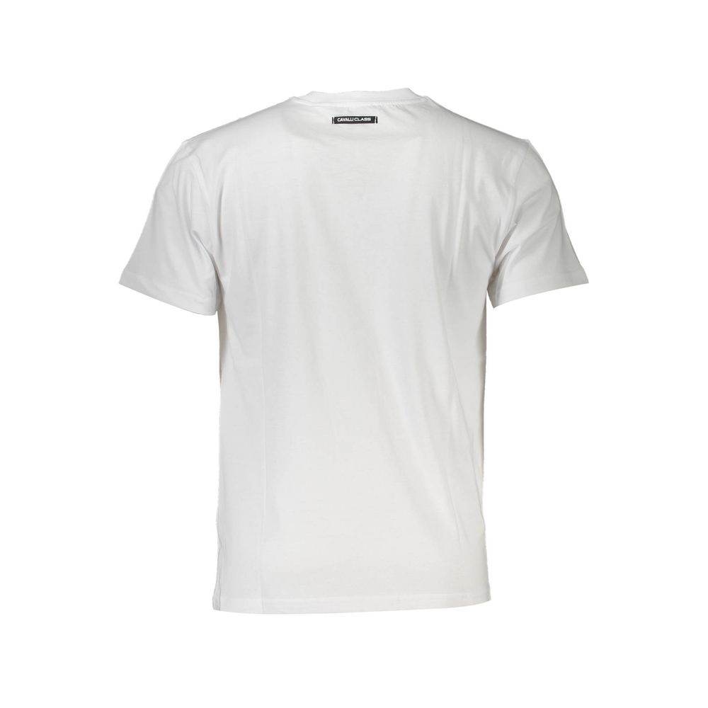 Cavalli Class White Cotton Men T-Shirt - Hilstor