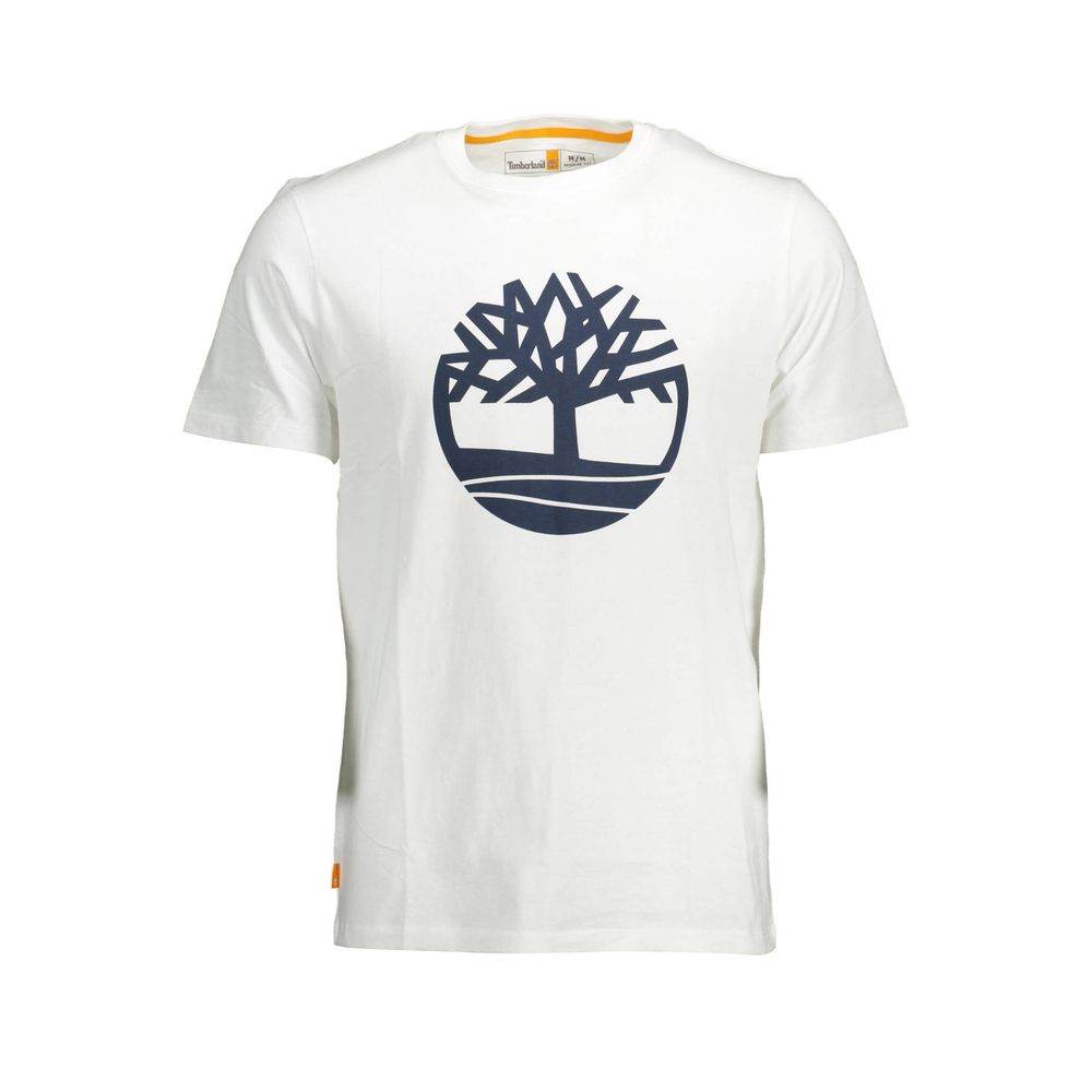 Timberland White Cotton Men T-Shirt - Hilstor