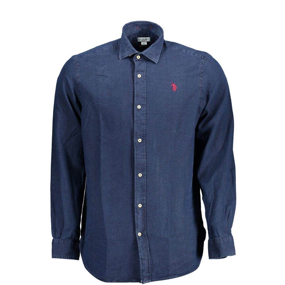 U.S. POLO ASSN. Blue Cotton Men Shirt - Hilstor