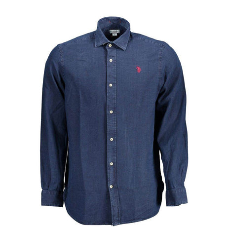 U.S. POLO ASSN. Blue Cotton Men Shirt - Hilstor