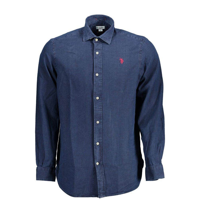 U.S. POLO ASSN. Blue Cotton Men Shirt - Hilstor