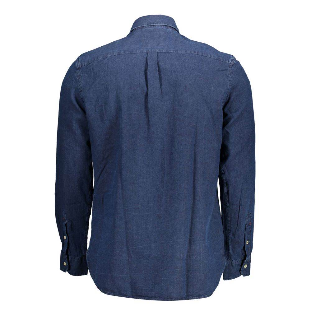 U.S. POLO ASSN. Blue Cotton Men Shirt - Hilstor