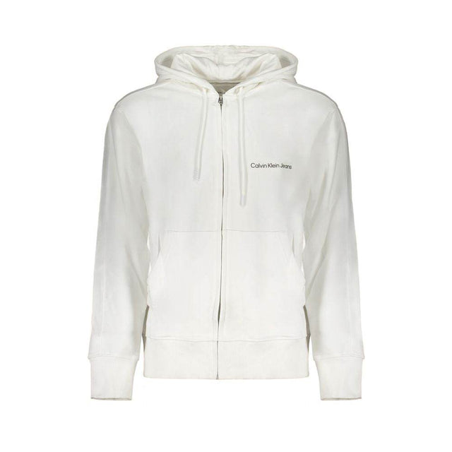 Calvin Klein White Cotton Men's Hooded Sweater - Hilstor