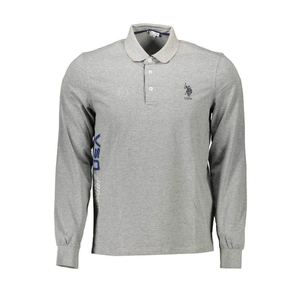 U.S. POLO ASSN. Gray Cotton Men Polo Shirt - Hilstor