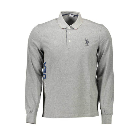 U.S. POLO ASSN. Gray Cotton Men Polo Shirt - Hilstor