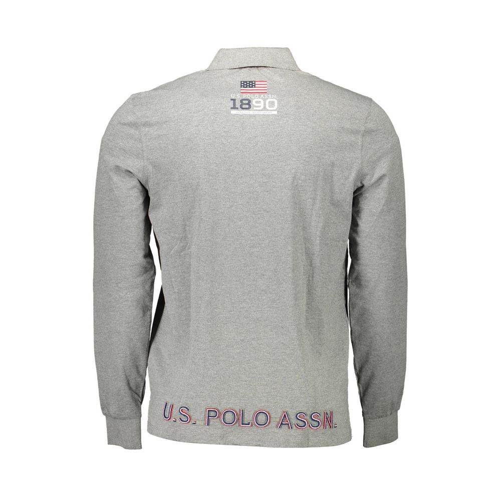 U.S. POLO ASSN. Gray Cotton Men Polo Shirt - Hilstor