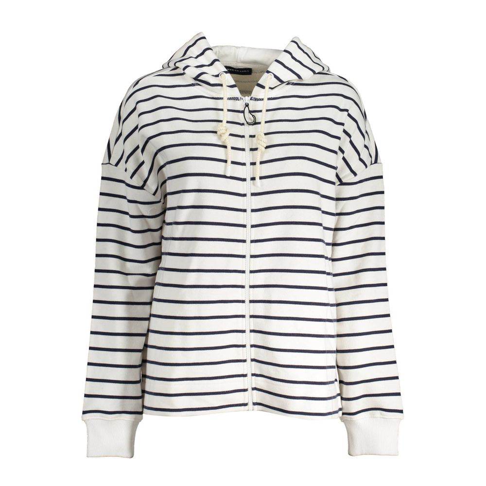 North Sails White Cotton Women's Hooded Sweater - Hilstor