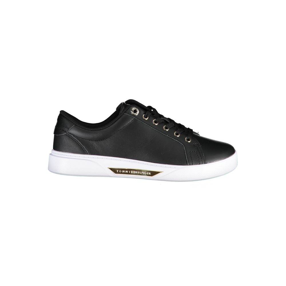 Tommy Hilfiger Black Leather Women Sneaker - Hilstor