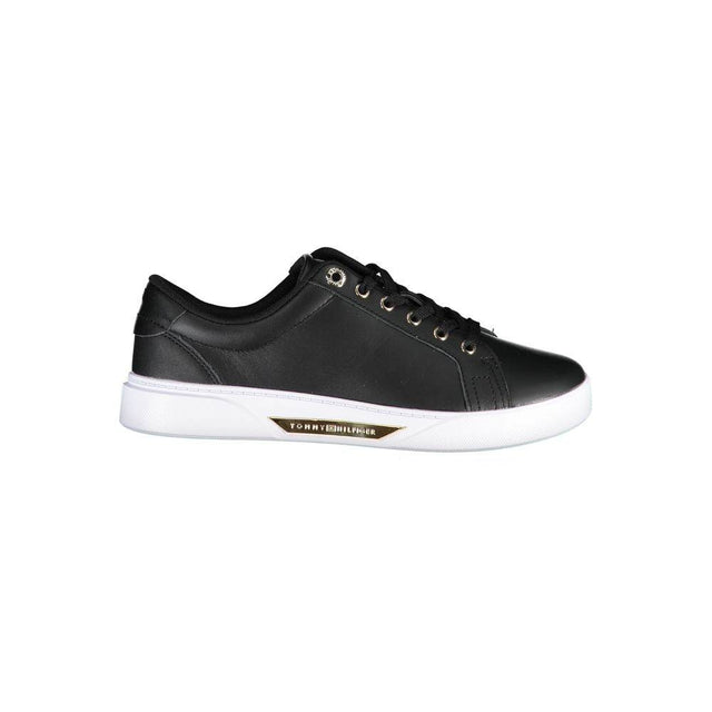 Tommy Hilfiger Black Leather Women Sneaker - Hilstor