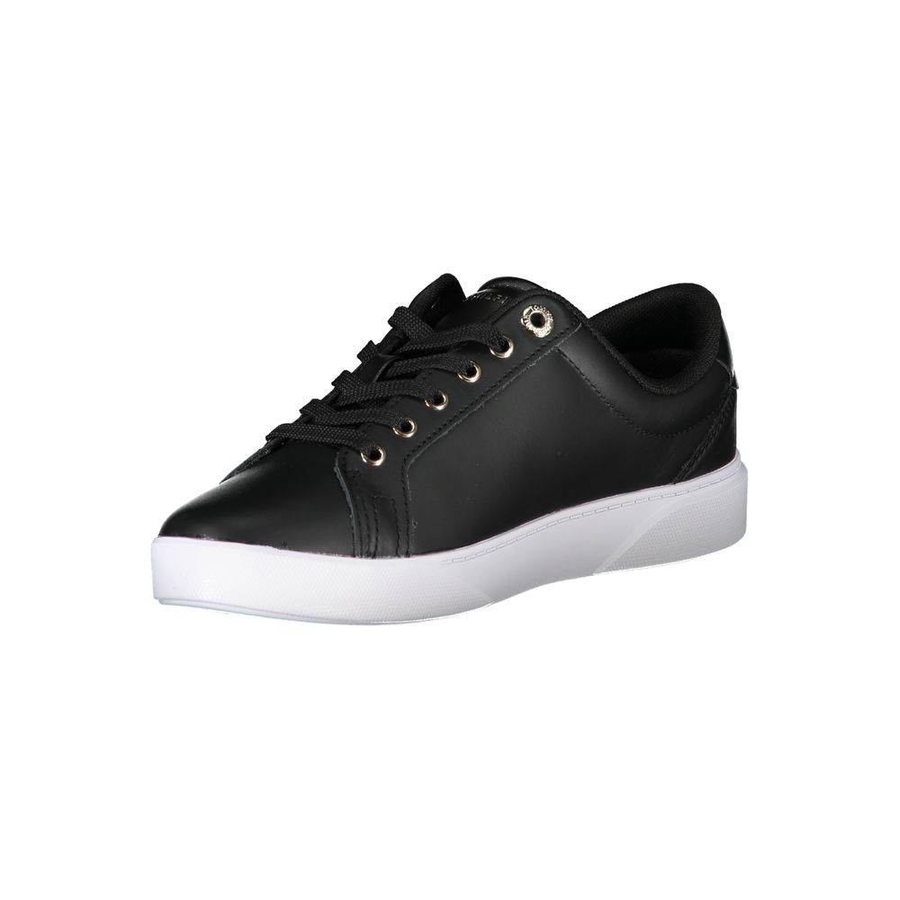 Tommy Hilfiger Black Leather Women Sneaker - Hilstor