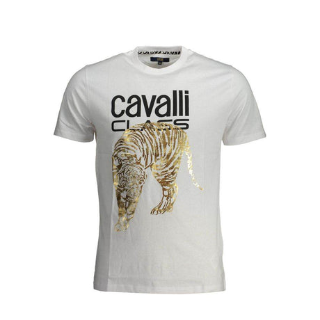 Cavalli Class White Cotton T-Shirt - Hilstor