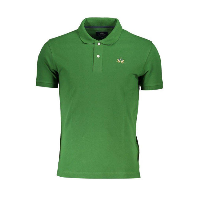 La Martina Sleek Green Slim Fit Polo with Contrast Detail - Hilstor
