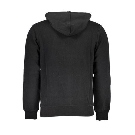 La Martina Black Cotton Men Sweater with Hood - Hilstor