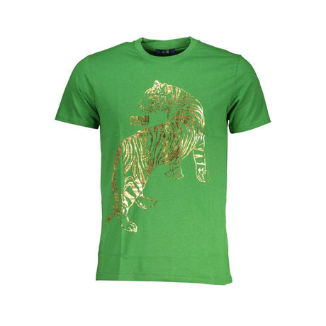 Cavalli Class Green Cotton T-Shirt - Hilstor