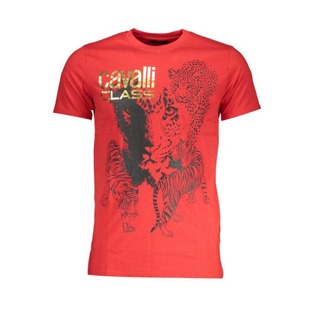 Cavalli Class Red Cotton T-Shirt - Hilstor
