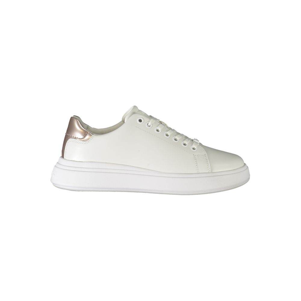 Calvin Klein White Polyester Sneaker - Hilstor