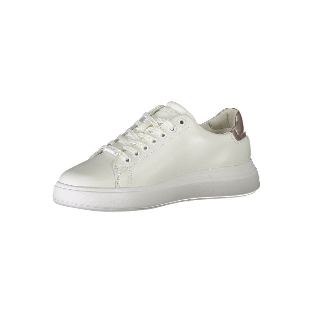 Calvin Klein White Polyester Sneaker - Hilstor