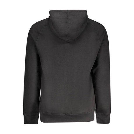 Timberland Black Cotton Men Sweater with Central Pockets and Zip - Hilstor