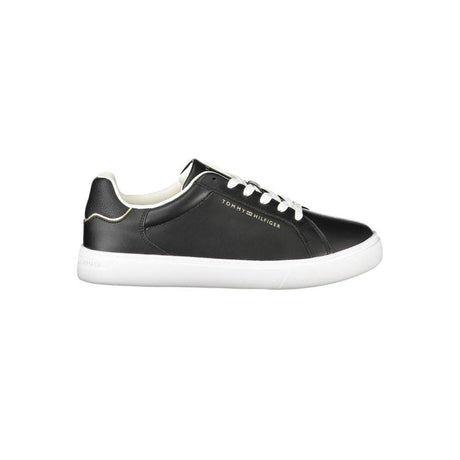 Tommy Hilfiger Black Leather Women Sneaker - Hilstor