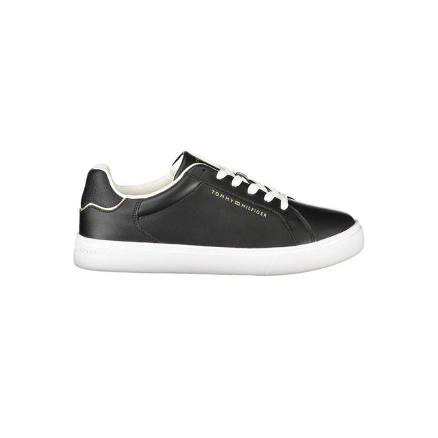 Tommy Hilfiger Black Leather Women Sneaker - Hilstor