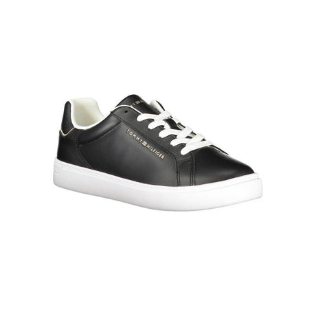 Tommy Hilfiger Black Leather Women Sneaker - Hilstor