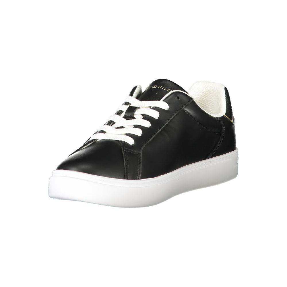Tommy Hilfiger Black Leather Women Sneaker - Hilstor
