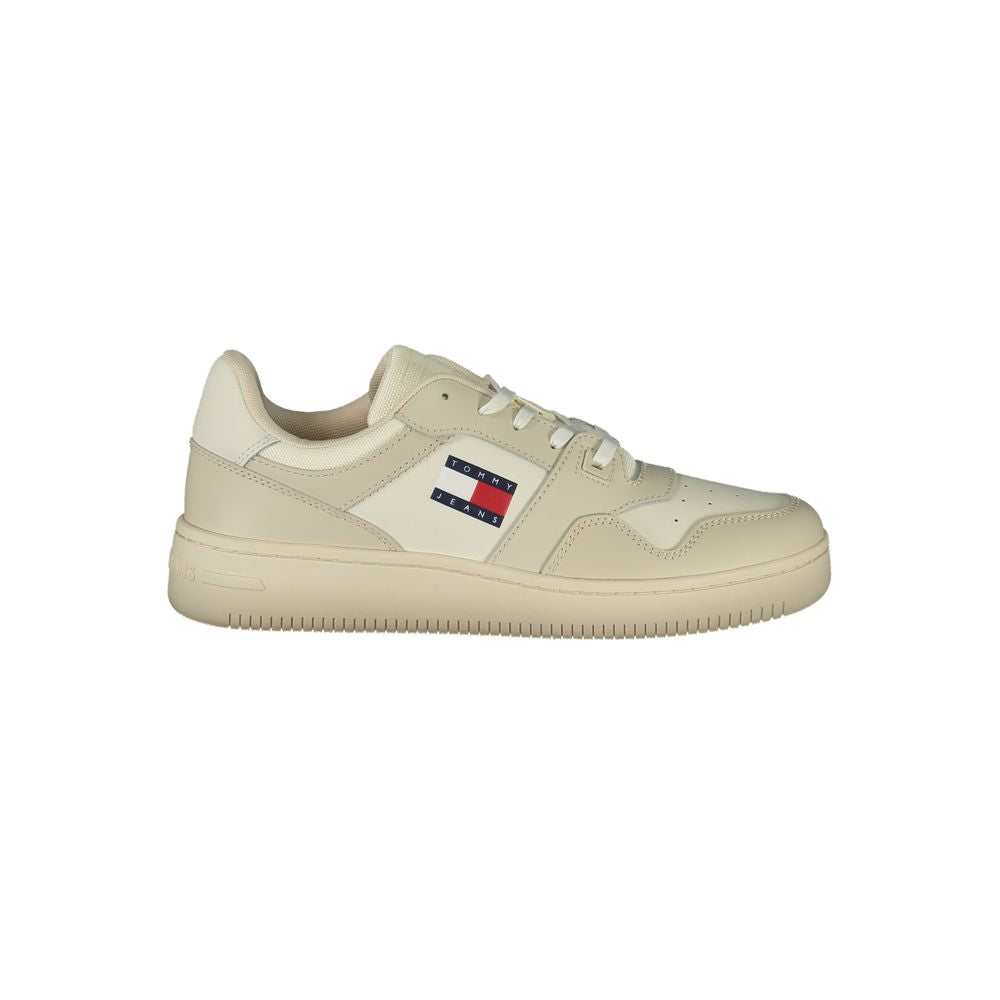 Tommy Hilfiger Beige Læder Sneaker til mænd
