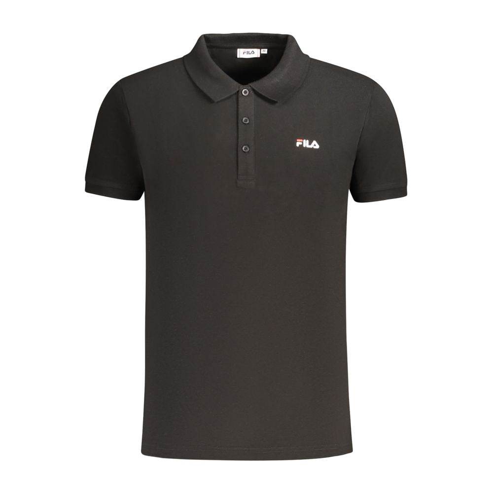 Fila Black Cotton Men Polo Shirt - Hilstor