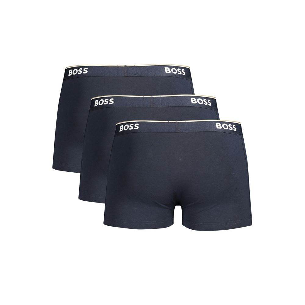 Hugo Boss Blue Cotton Men Boxer Underwear - Hilstor
