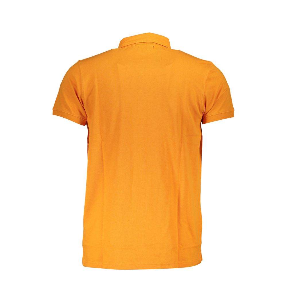 Cavalli Class Orange Cotton Men Polo Shirt - Hilstor