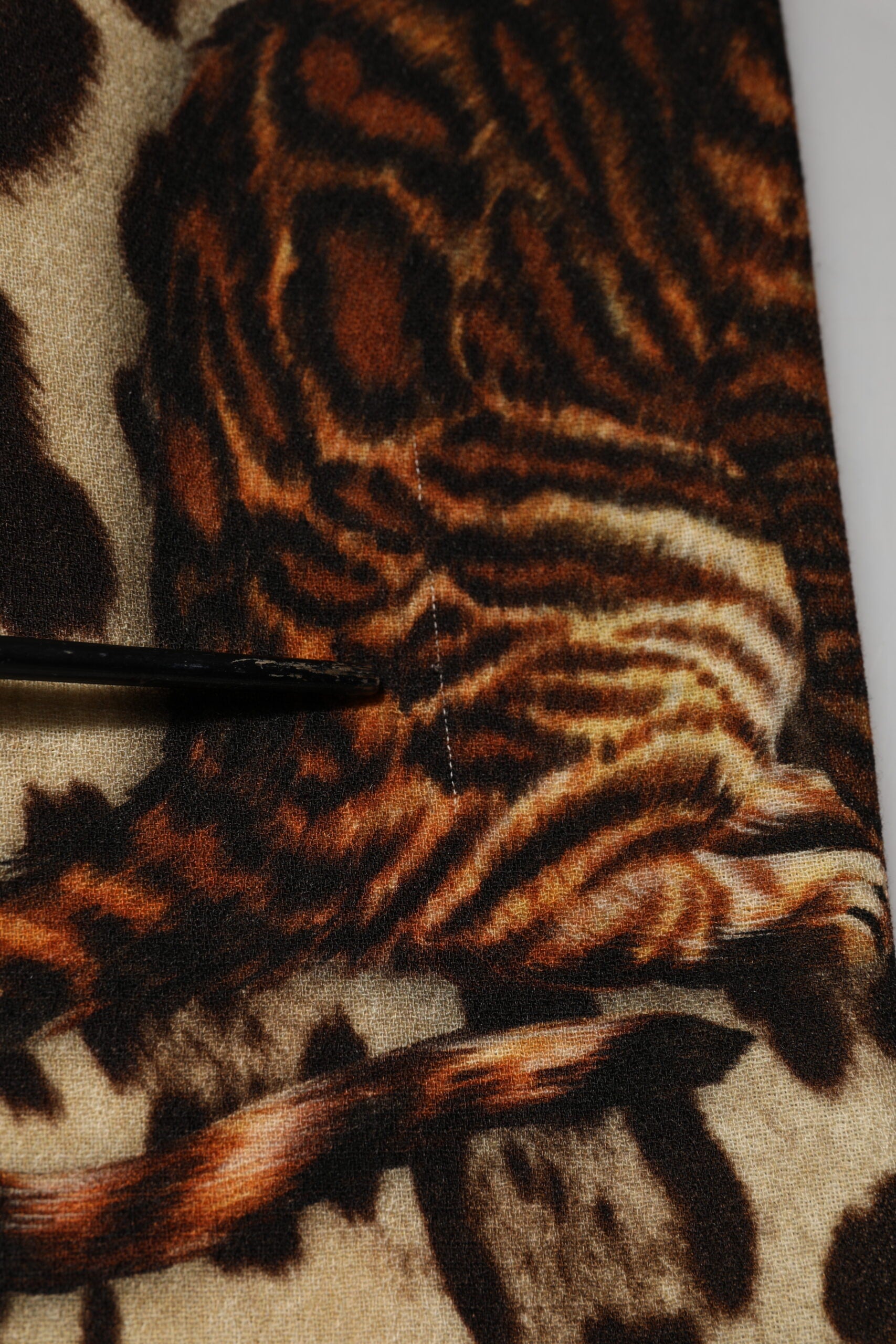 Dolce &amp; Gabbana Brun Leopardprint Midikjole med Bælte og A-linje
